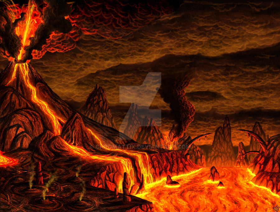 Magma Creatuin Magma mountain by Chromattix on DeviantArt