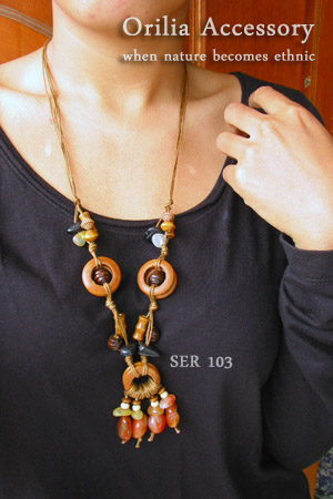 wooden beads necklace ethnic