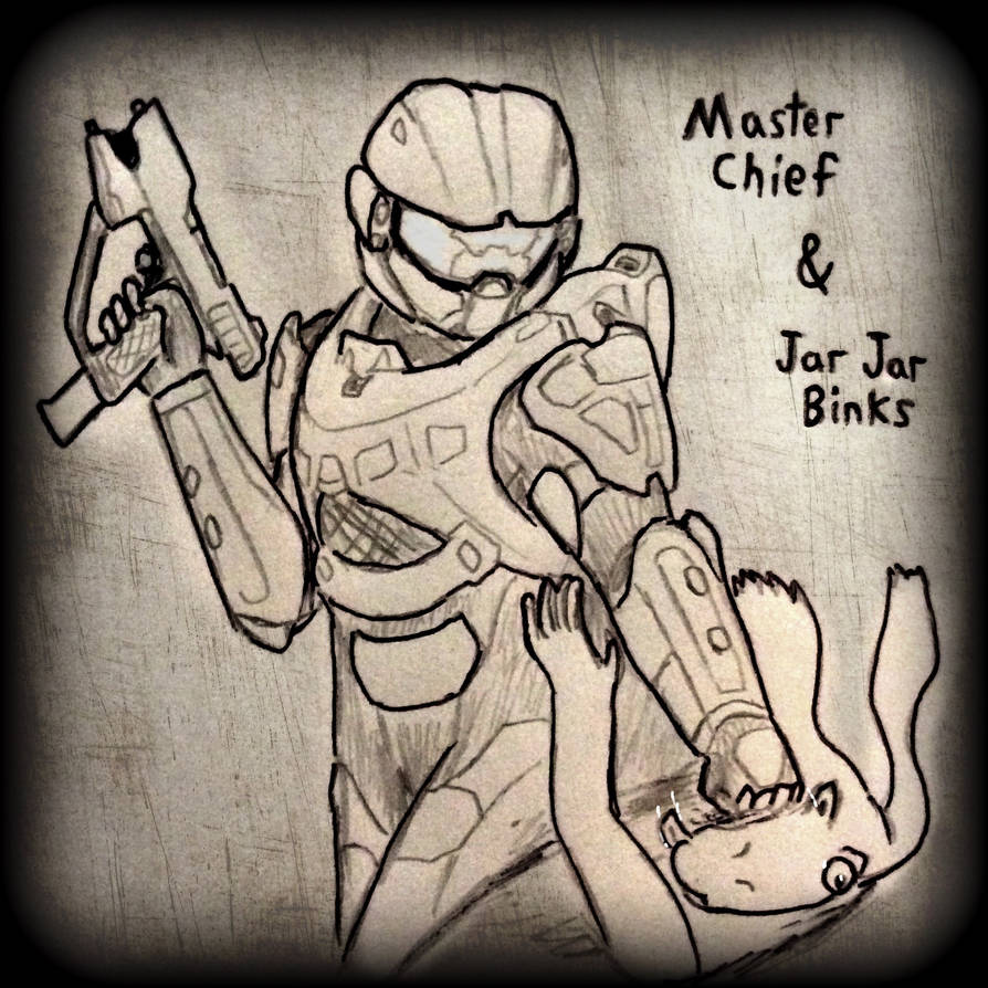 Master Chief punches Jar Jar Binks by JUSTinnator4 on DeviantArt