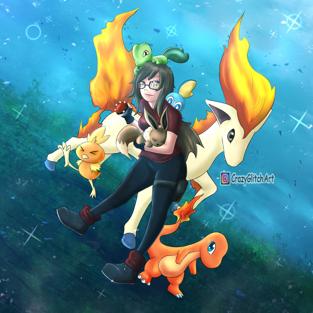 Pokemon Trainer Commission by II-CrazyGlitch-II on DeviantArt