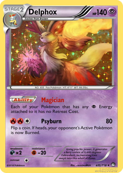 pokemon card delphox - Break (14/124) - XY Fates Collide Fire Ability Mystical Torch Once during your turn (before your attack) Pokemon 2022 S11a Incandescent Arcana