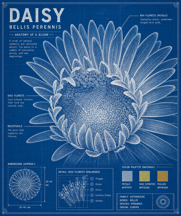 Screenprint Daisy DIGITAL BLUEPRINT -daisy- by satellite-unknown on DeviantArt