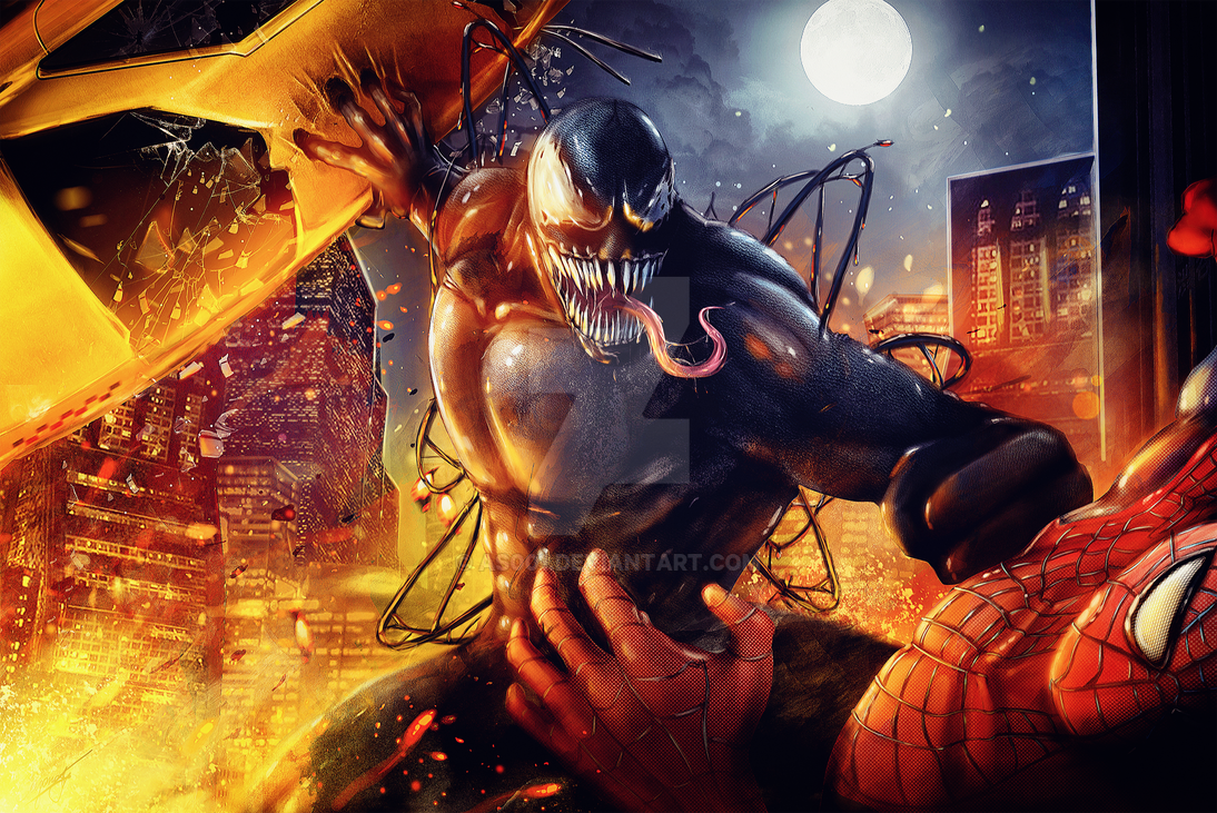 Venom vs. Spider Man by AS001