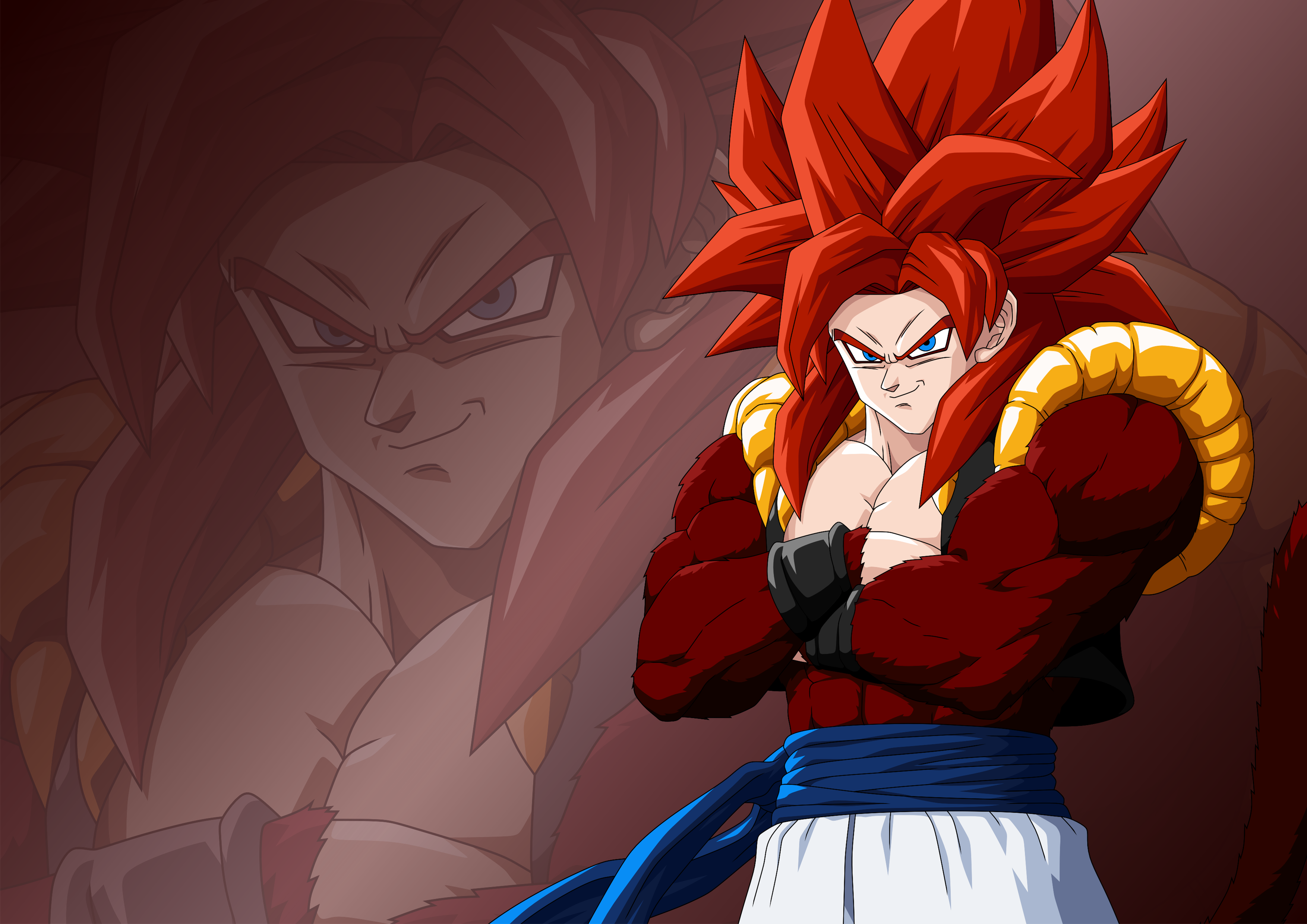 Limit Breaker Super Saiyan 4 Gogeta w/ Aura BG by BlackFlim on DeviantArt