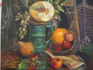 still life with a melon