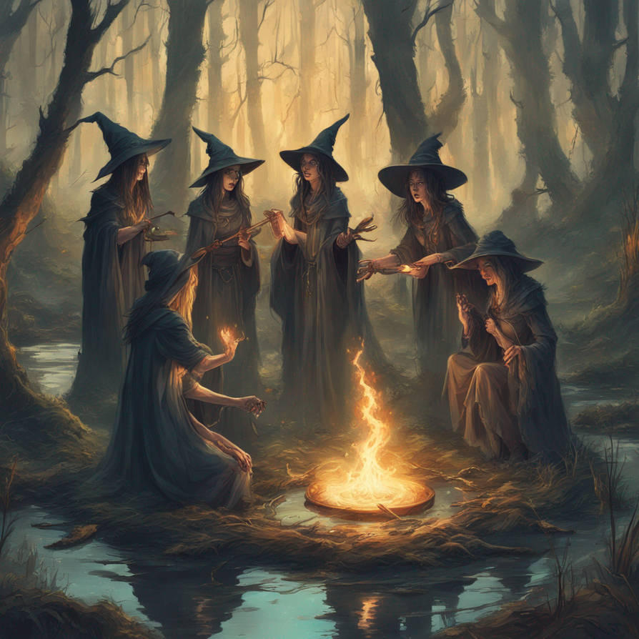 Group i witch perfoming i ritual in the marsh by Zardanis on DeviantArt