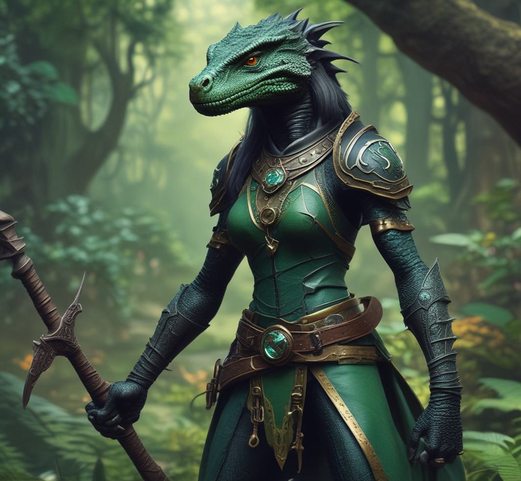Lizardfolk Female Ranger jungle Lizardfolk mystic ranger by Zardanis on DeviantArt