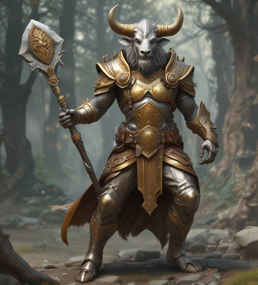 Silver And Gold Ranger Silver And Gold Minotaur Ranger by Zardanis on DeviantArt