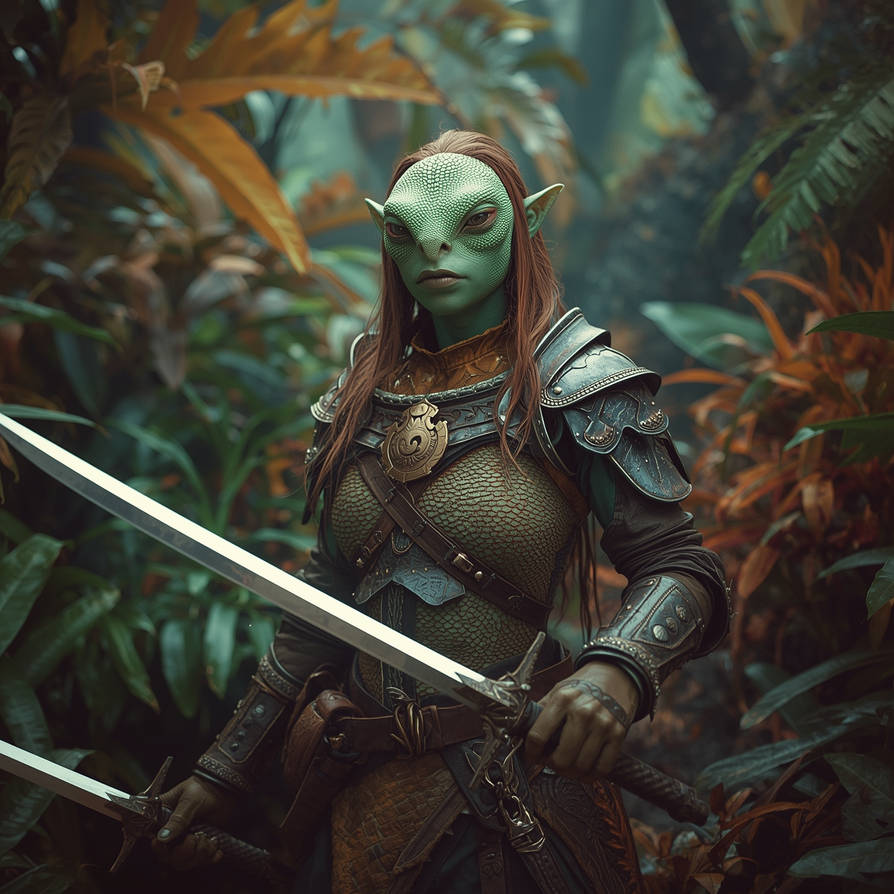 Lizardfolk Female Ranger jungle Lizardfolk ranger by Zardanis on DeviantArt