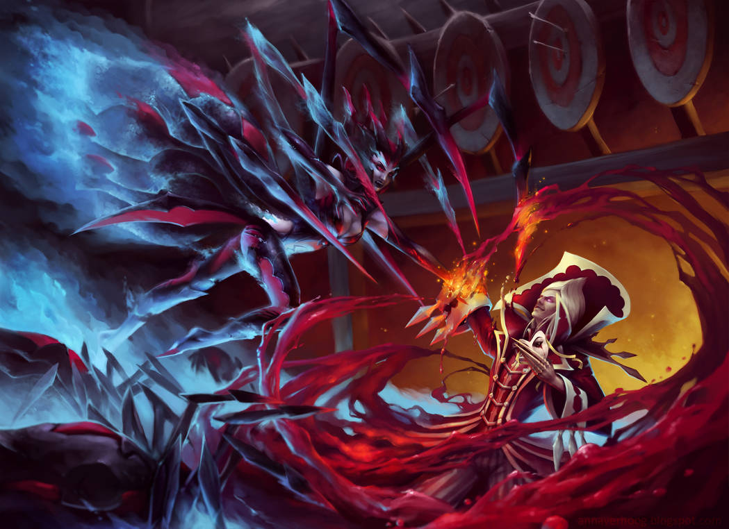 League of legends - Elise vs Vladimir by Myrmirada