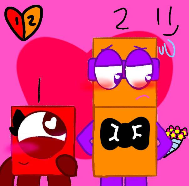 Numberblocks 1x2 (Valentines Day) by LucyBlueFive on DeviantArt