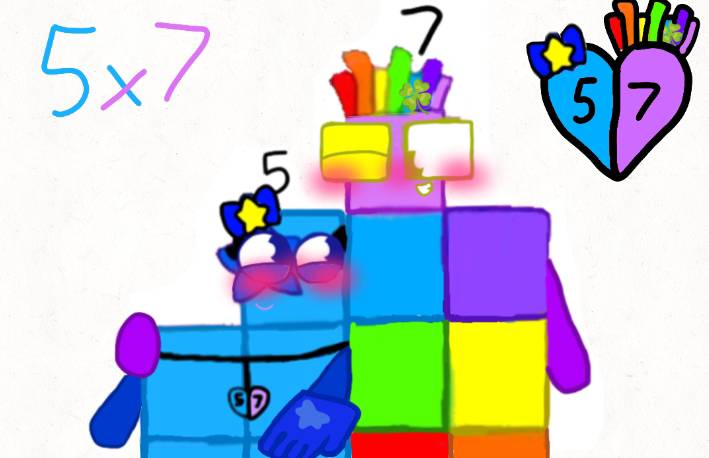 Numberblocks 449 Numberblocks 5x7 love ships by LucyBlueFive on DeviantArt