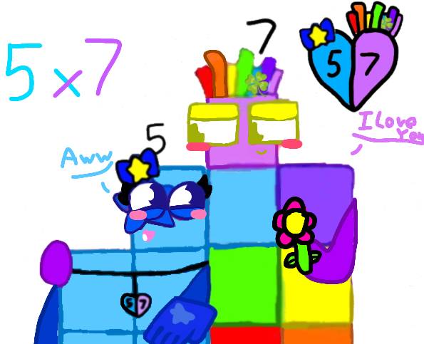 Numberblocks 449 Numberblocks 7 x 5 Flower by LucyBlueFive on DeviantArt
