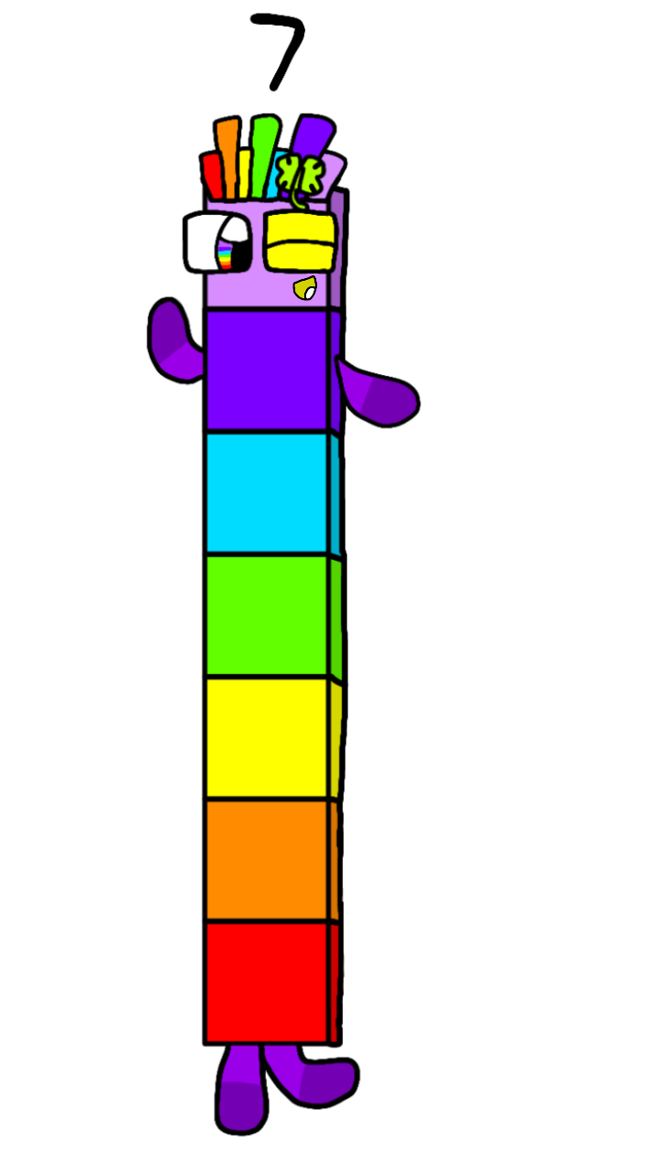 Numberblock Seven in PNG by LucyBlueFive on DeviantArt