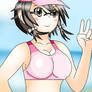 Shino Asada wearing a swimsuit