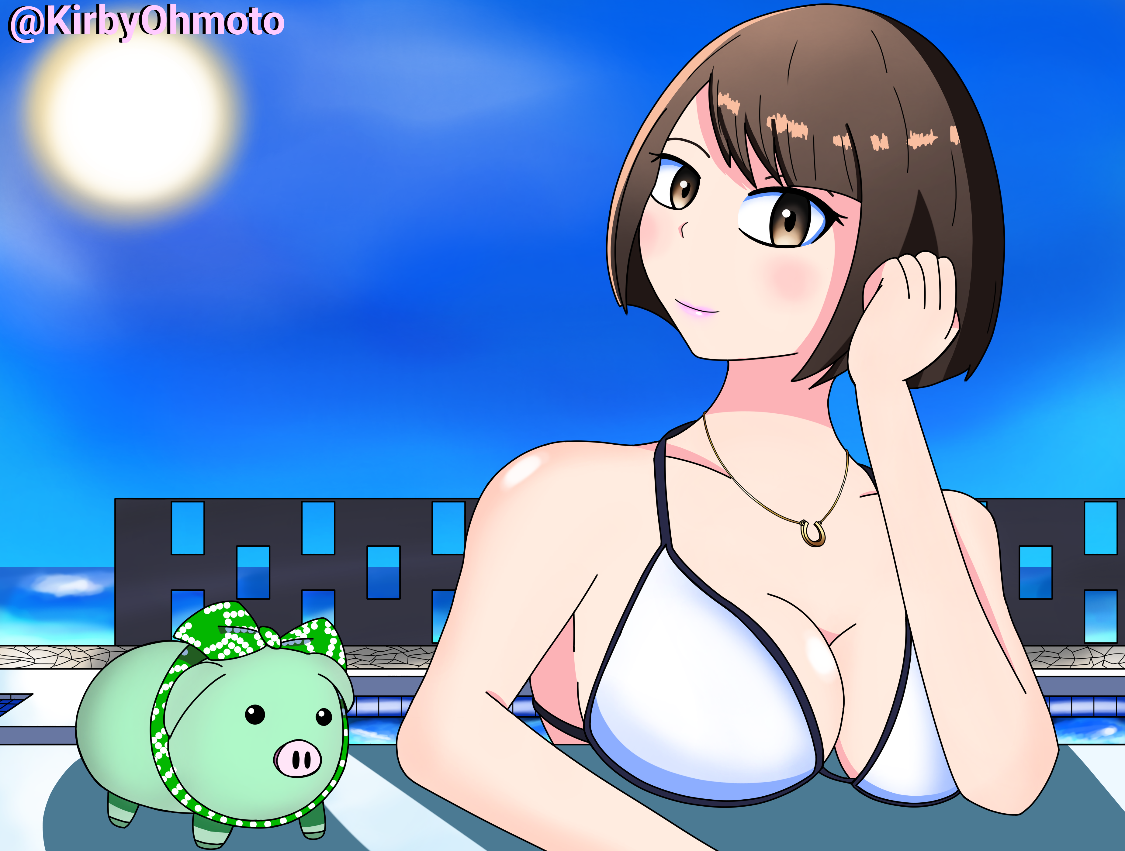 Art 288 Saeko Relaxing At The Pool