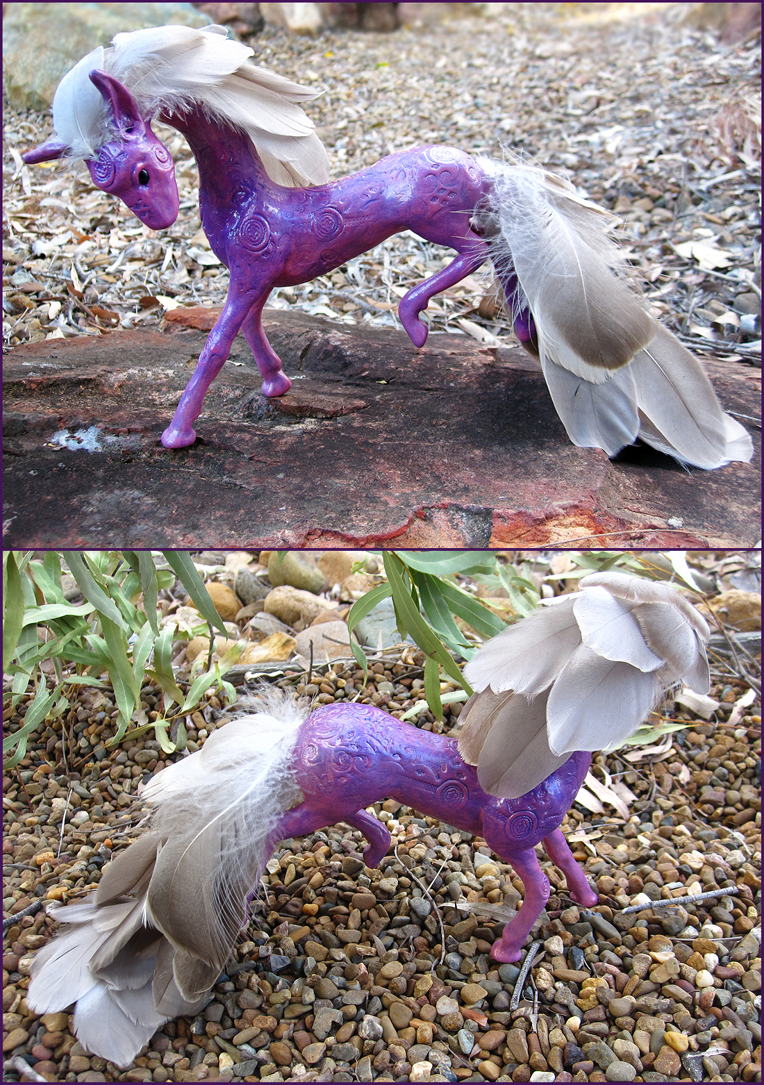 Feathered Fantasy Horse Sculpture FOR SALE