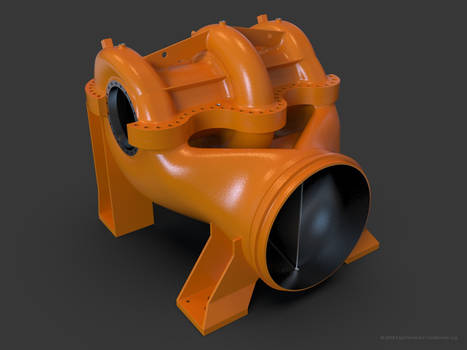 Render of huge oil pump CAD model