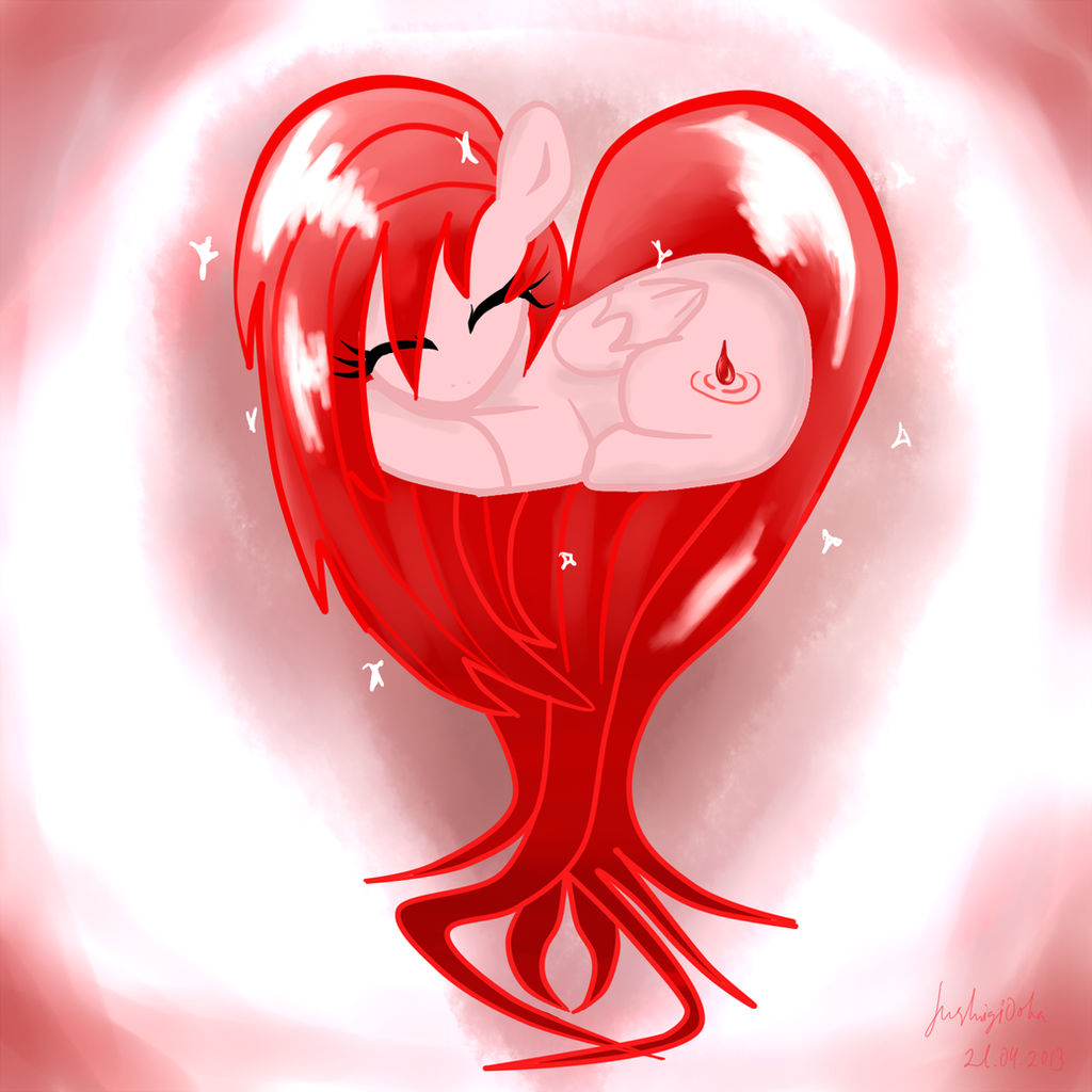 OC Crimson Cardelia heart pony