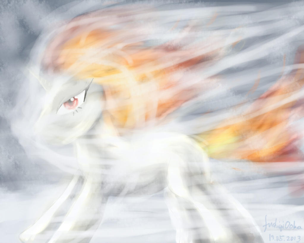 Flaming twilight sparkle in the winterstorm