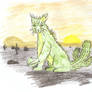 Cactus Cat at sunset