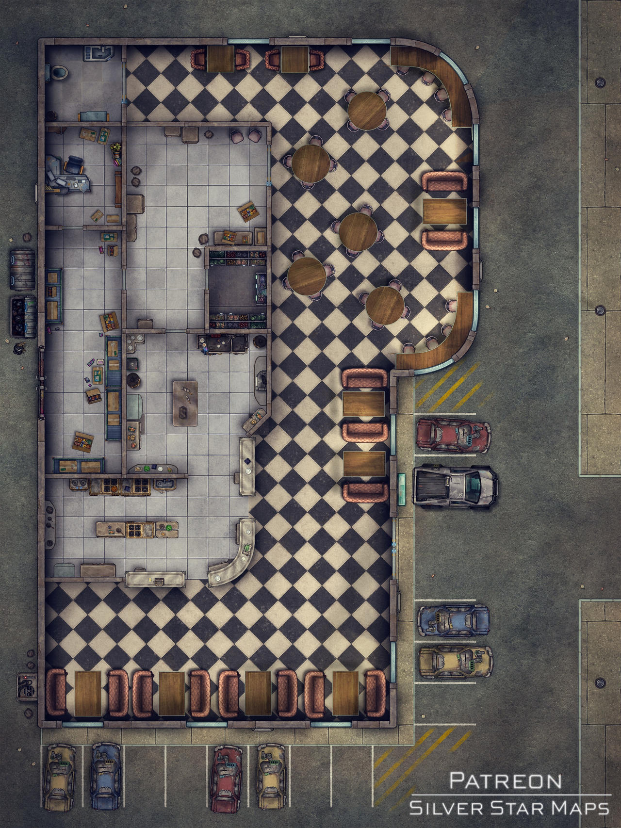 Butchery Battle Map Diner Battlemap by SilverStarMaps on DeviantArt