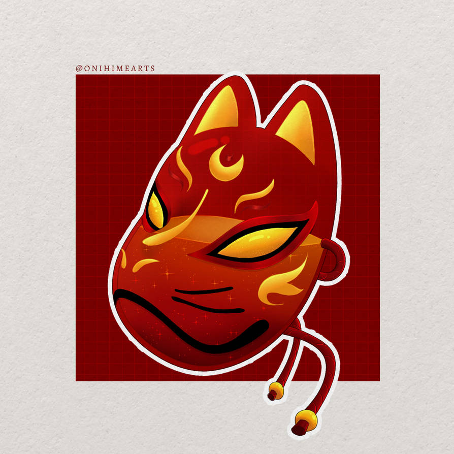 Kitnetsu Mask Kitsune Mask by LovelyScarletZ on DeviantArt