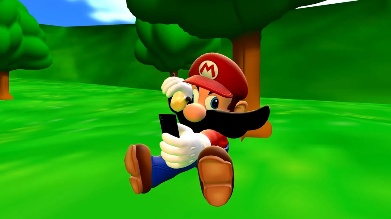 Mario using banana on iPhone to scroll down by Yusaku-Ikeda on DeviantArt