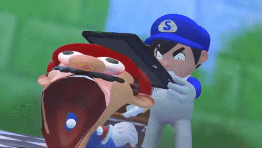 SMG4 hit Mario with computer by Yusaku-Ishige on DeviantArt
