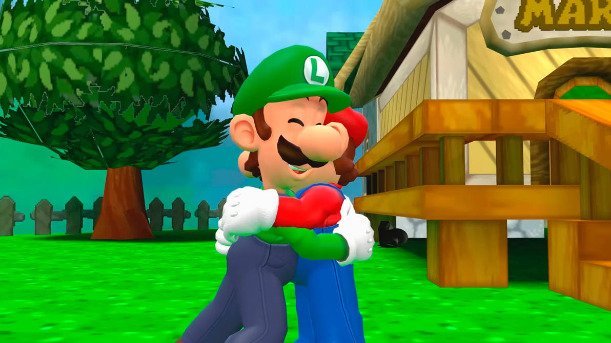 Mario brothers hug by Yusaku-Ikeda on DeviantArt
