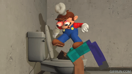 Mario stomp Steve's head in the toilet by Yusaku-Ikeda on DeviantArt