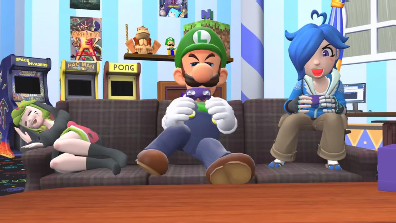 Luigi and Tari playing video game by YusakuIkeda on DeviantArt