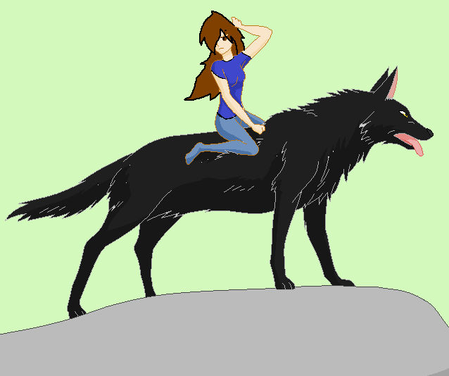 C riding a wolf by KayaNightmare on DeviantArt
