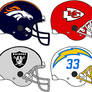 AFC West helmets
