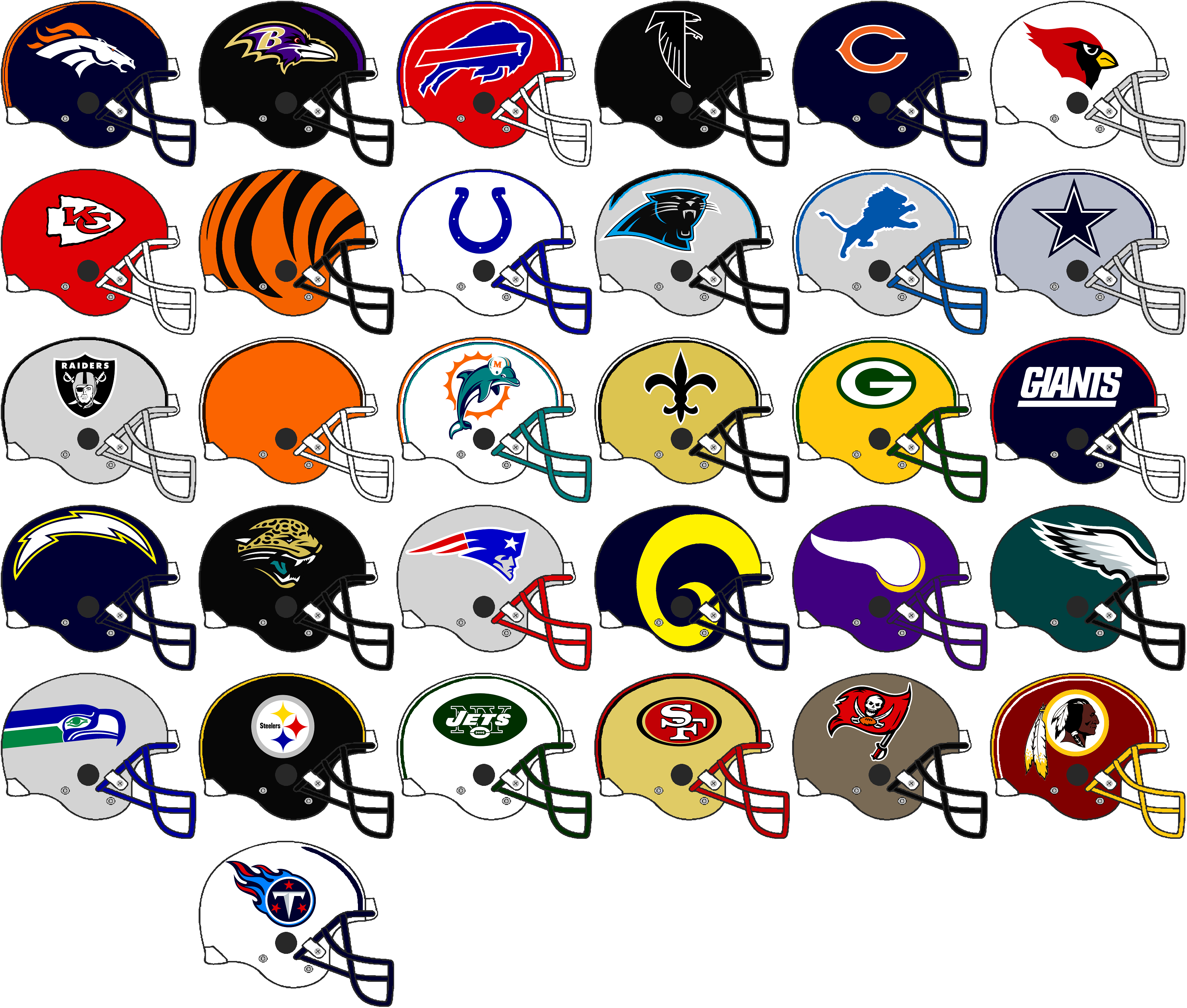 Nfl Team Helmets 1999 by Chenglor55 on DeviantArt