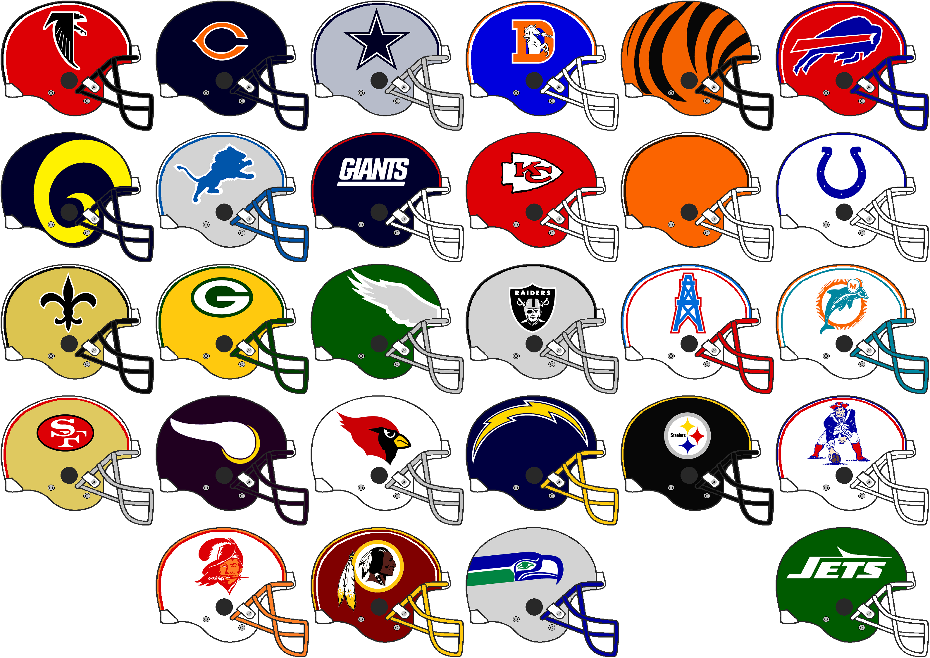 Nfl Team Helmets 1985-1986 by Chenglor55 on DeviantArt Nfl Team Helmets 1985-1986 by Chenglor55 on DeviantArt
