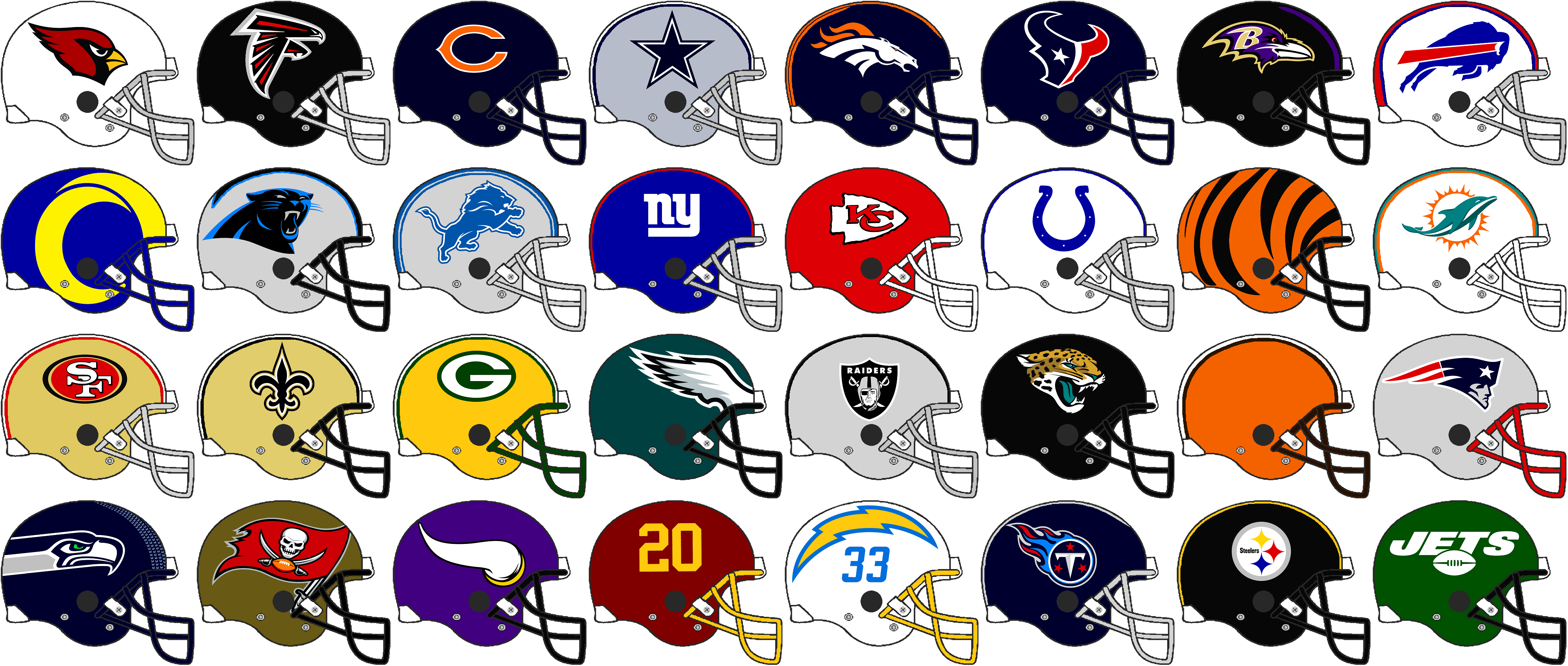 NFL Team Helmets 2020 by Chenglor55 on DeviantArt