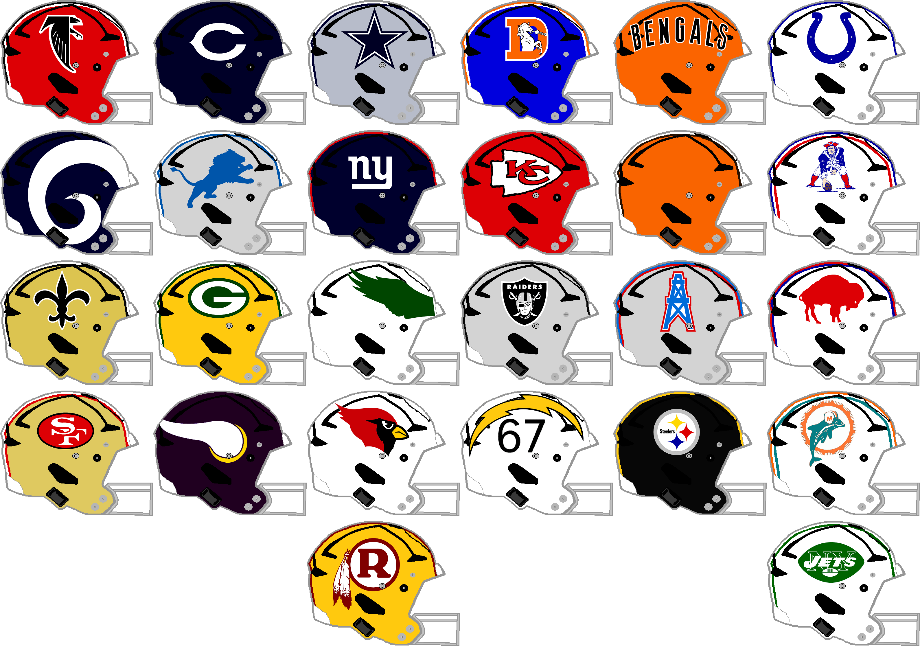 1970s nfl football division posters helmet League 1970 NFL Axiom Team Helmets