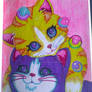 Lisa frank Neon Kittens Bubbles