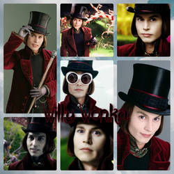 Johnny Depp as Willy Wonka collage