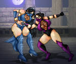 Mileena Vs. Kitana by malphasbcs