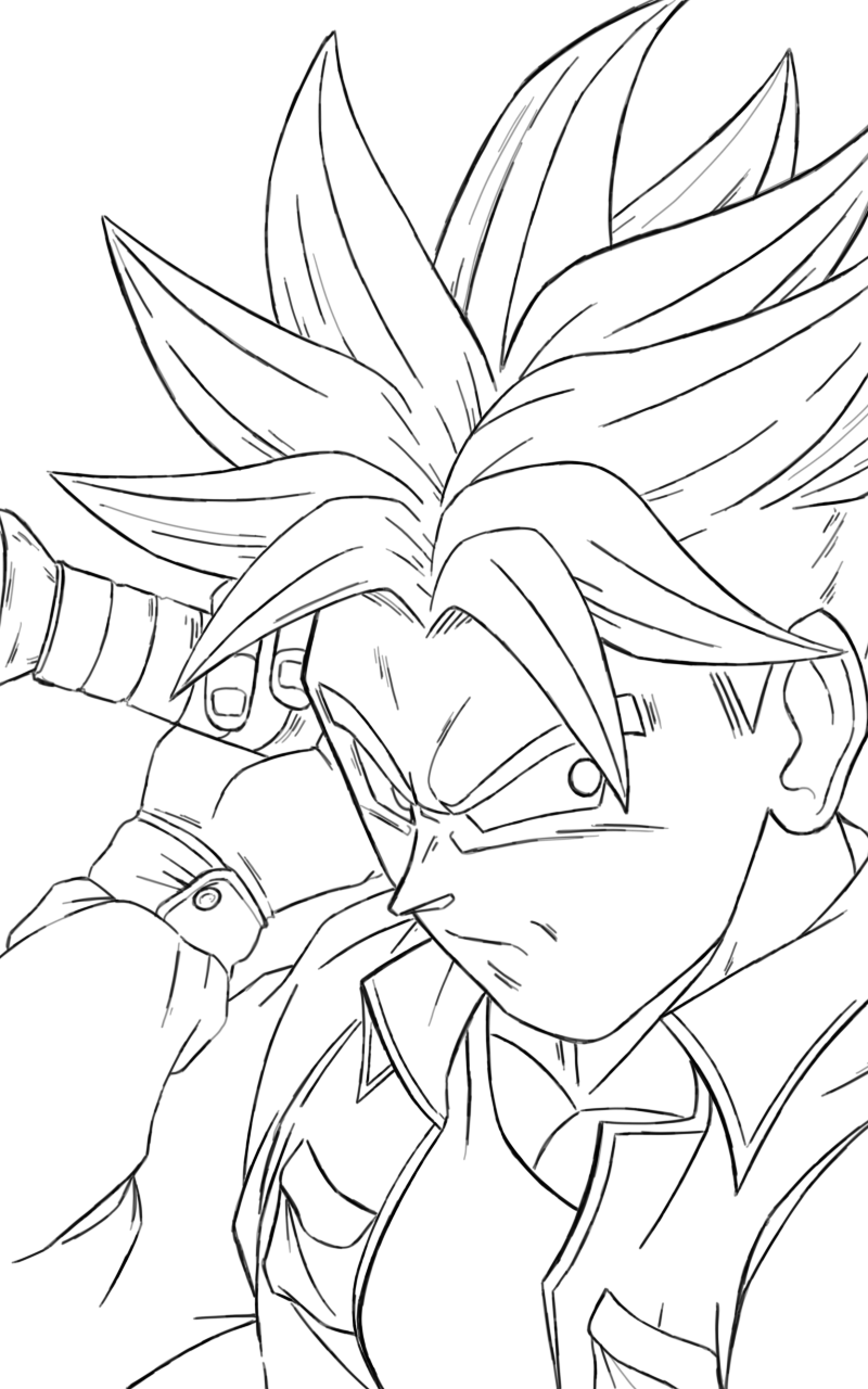 Trunks con espada! (dibujo sin pintar) by zala77s on DeviantArt