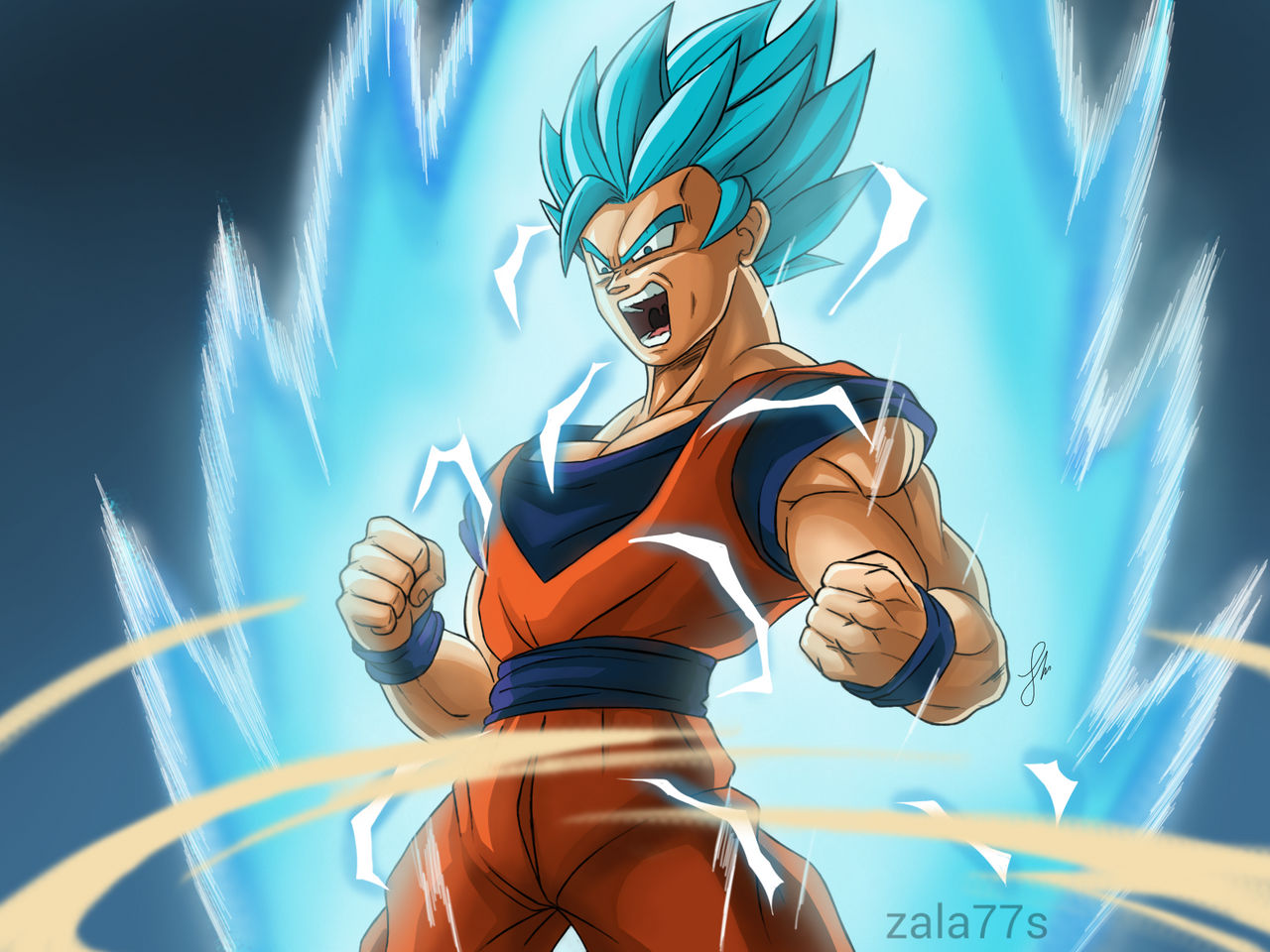 Goku SSJ Blue Full Power by Cholo15ART on DeviantArt