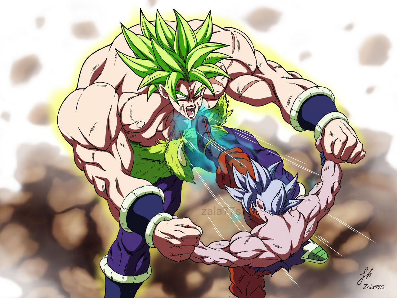 Goku ultra instinto vs Broly !! by zala77s on DeviantArt