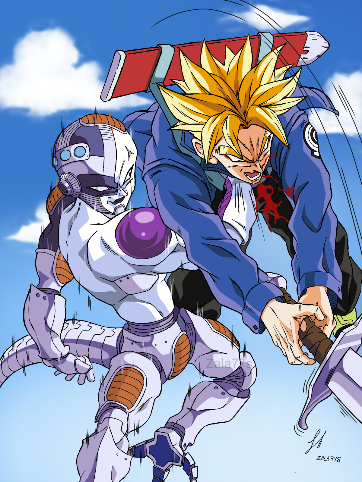 Trunks vs Mecha Freezer! by zala77s on DeviantArt Trunks vs Mecha Freezer! by zala77s on DeviantArt