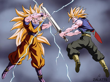  ¡Goku ssj3 contra Trunks!  por zala77s en DeviantArt