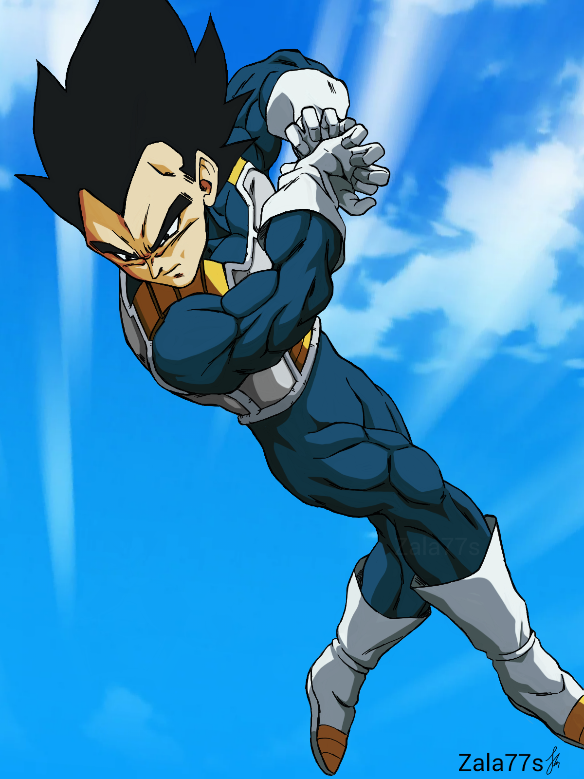 OC] Vegeta Galick Gun Fanart. : r/dbz