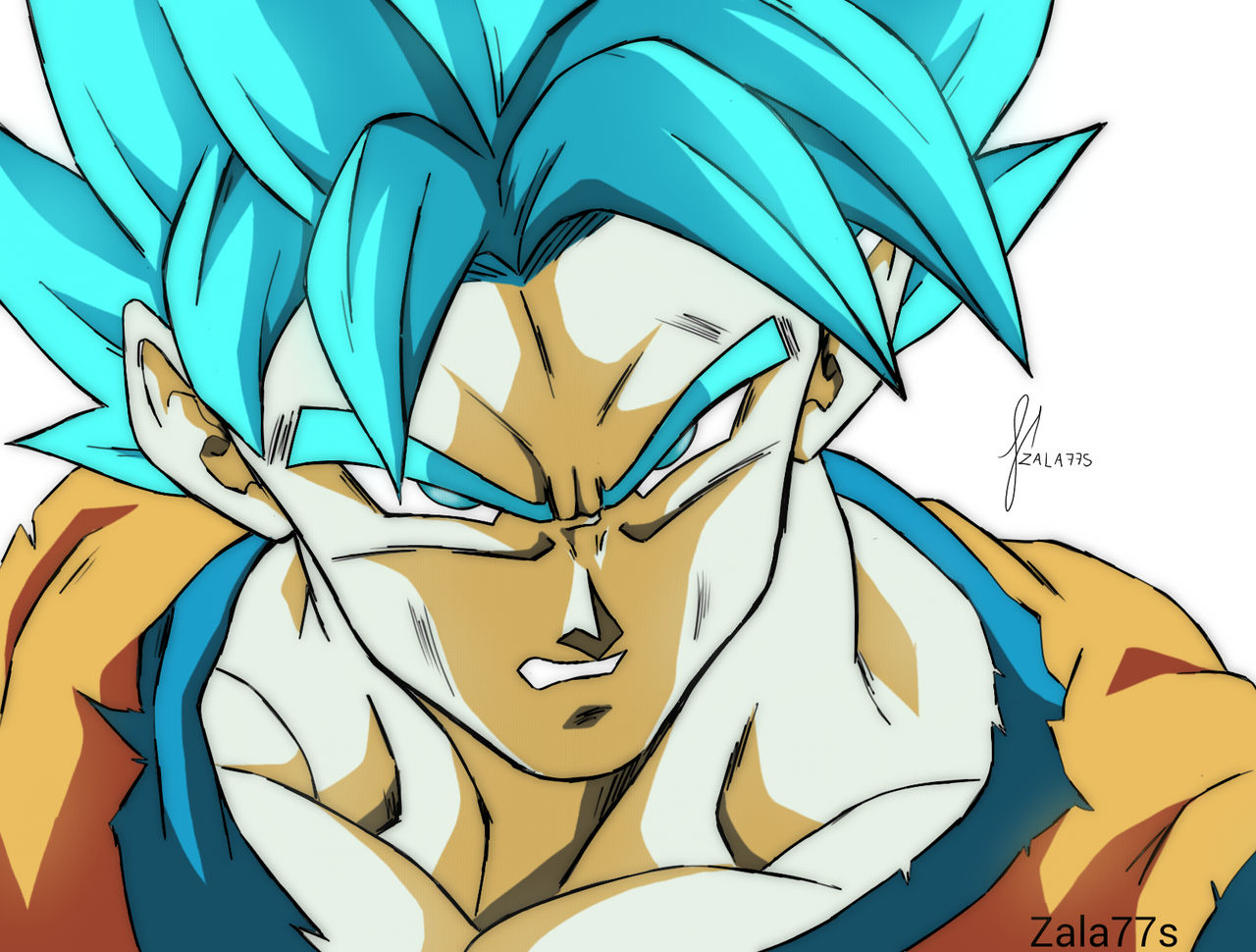 Goku ssj Blue full power!! (Version manga) by zala77s on DeviantArt