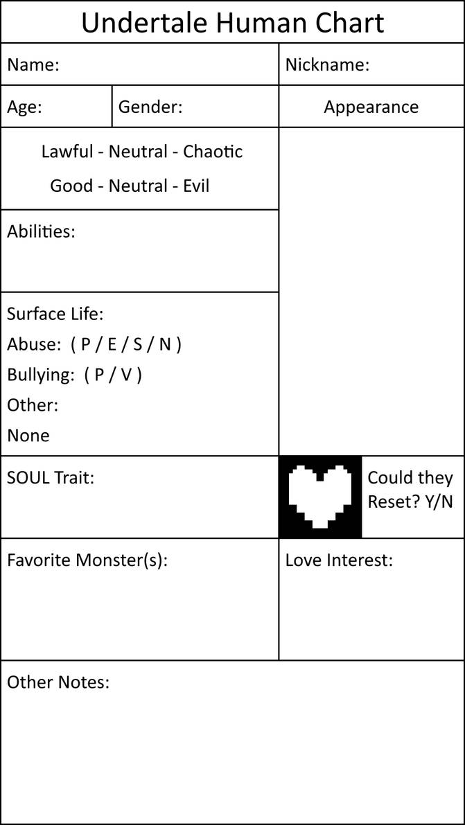 Undertale Status Undertale Human Chart by RilunaSolaris on DeviantArt