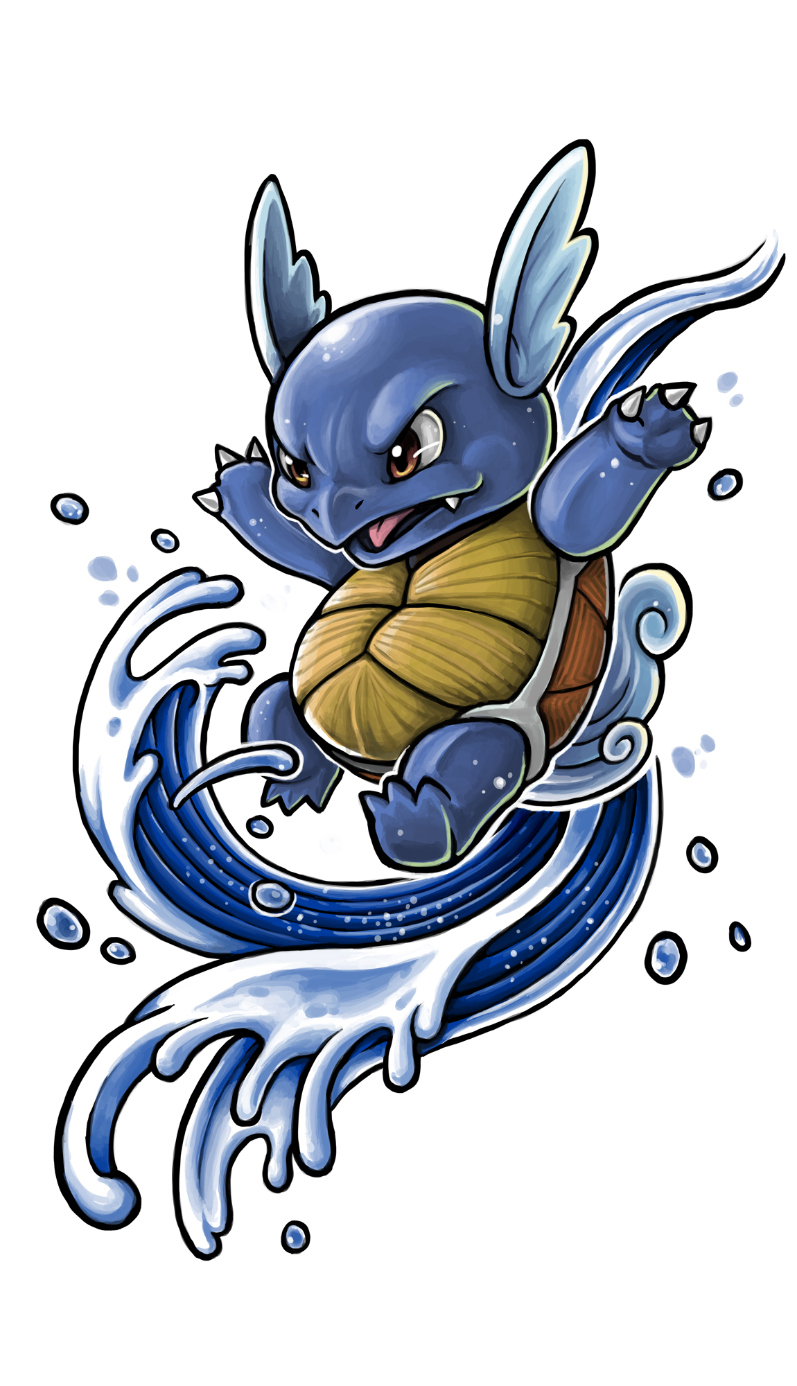 INKtober2015 Wartortle used surf tattoo by khots on DeviantArt